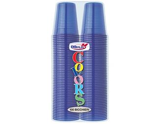 BICCHIERI 200CC PZ.100 BLU DOPLA